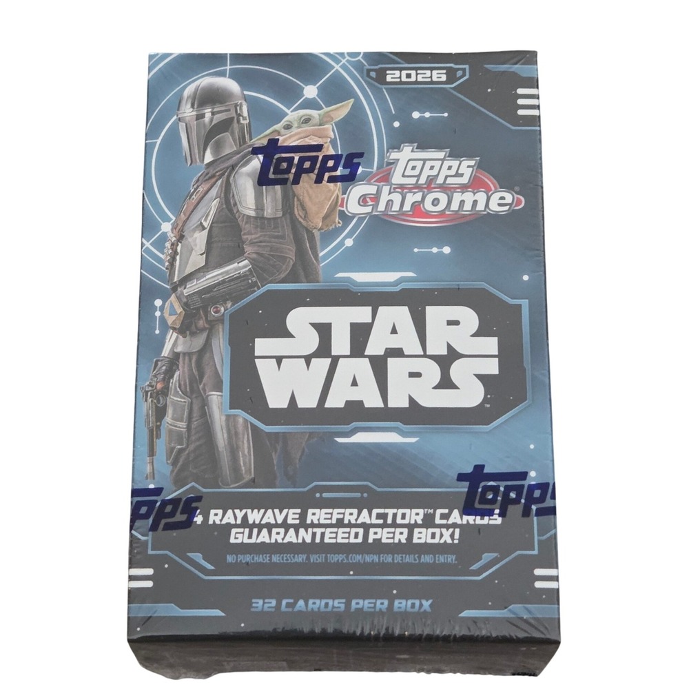 Topps Chrome Star Wars 2026 Blaster Box 32 Cards Raywave Refractors New Sealed